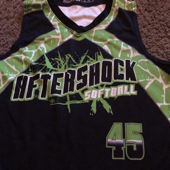 Ladies Boombah Aftershock softball jersey lime green & black Sz L - Picture 3 of 10